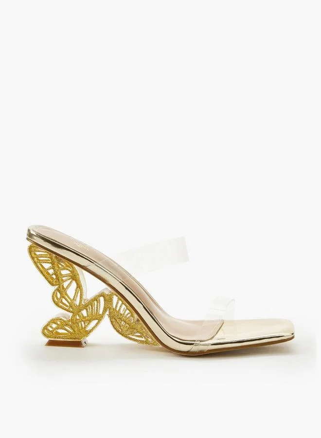 سيليست صنادل بكعب على شكل فراشة للنساء